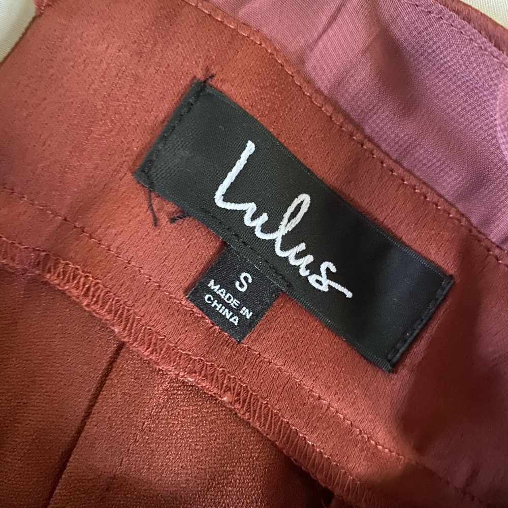 Lulu’s Satin Pink Look of Luce Rusty Rose Jumpsuit - Picture 4 of 11